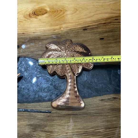 Vintage Copper Molds Palm Tree and Sun For Decor Only India 10" and 8" - Picture 8 of 8
